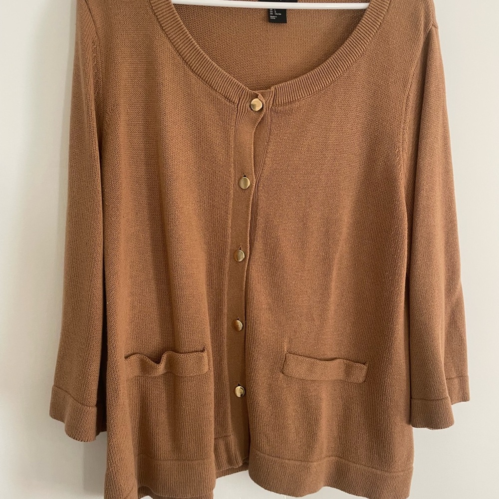 H&M Tan Button-Front Cardigan